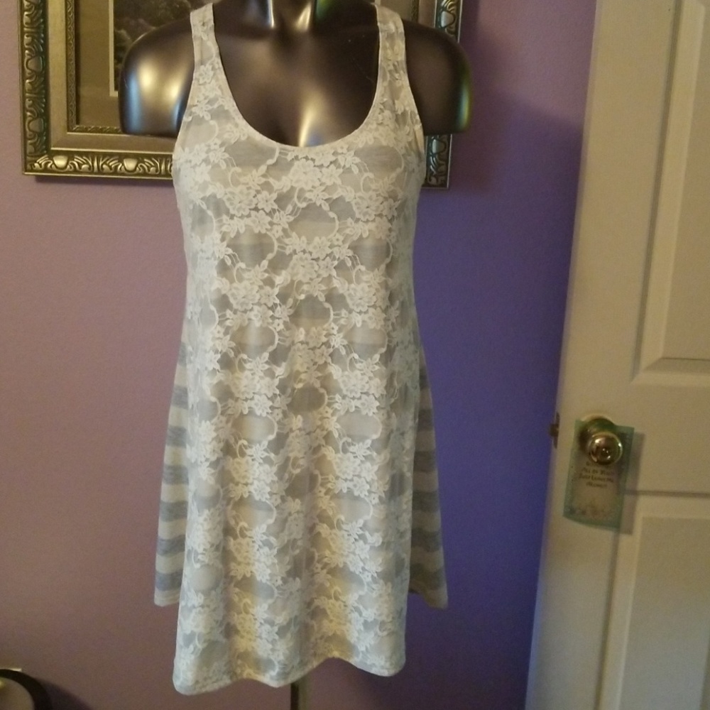 Lace and cotton tank